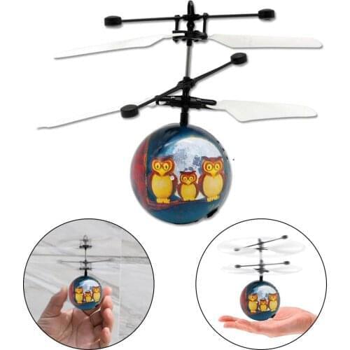 Hand Operated Flying Drone Innovative Sensor Owl Aircraft Ball With Light Electric Children Toys