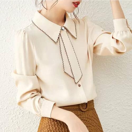 LIDOU Womens Silk Shirts