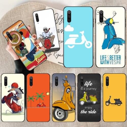 PENGHUWAN Vespa Scooter TPU Soft Silicone Phone Case Cover for Redmi Note 8 8A 7 6 6A 5 5A 4 4X 4A Go Pro Plus Prime