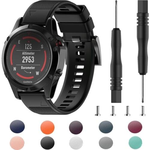 20MM 22MM 26MM Soft Silicone For Garmin Forerunner 935 945 Quick Release Watch band Wrist Strap For Garmin Fenix 5S 6X Plus Pro