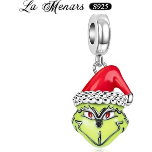 La Menars New Christmas Freak Bead Charm Fit Original Pandora Charm Bracelet Genuine 925 Sterling Silver For Women Jewelry