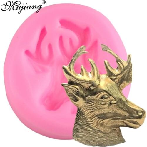 3D Deer Head Silicone Mold DIY Christmas Party Cake Decorating Tools Cupcake Baking Fondant Chocolate Candy Soap Gumpaste Mould