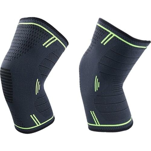 Men Women Silicone Knee Brace Non-Slip Bouncy Exercise Knit Knee Pads Bone Protection Mountaineering Basketball