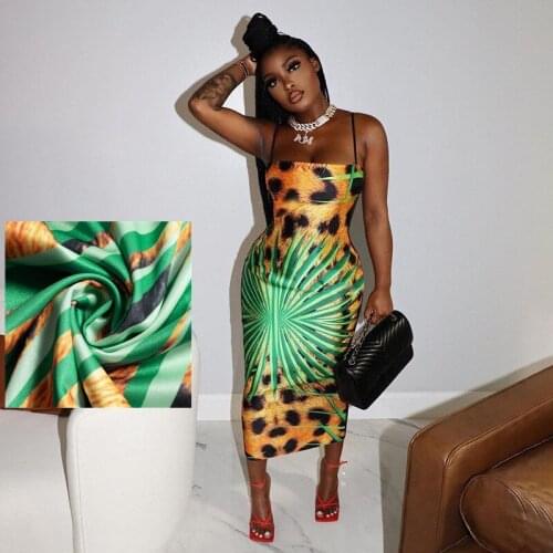 SKMY 2021 Summer New Leopard Print Sling Halter Sexy Bag Hip Fairy Midi Dress High Waist Casual Fashion Hedging Woman Clothes