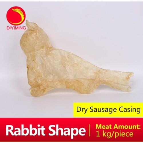 DIYIMING Special type dry sausage casing , small rabbit shape sausage casing for festival 1kg meat amount per piece