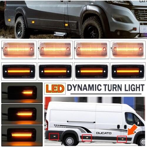 LED Dynamic Side Marker Lights Flowing Turn Signal Lamps For Iveco Fiat Ducato Citroen Relay Peugeot Boxer Renault Volvo 6 Pcs