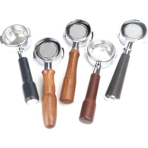 58MM Portafilter Wood Coffee Machine Bottomless Filter Holder Portafilter for Expobar Wooden Handle Accessory E61 Universal