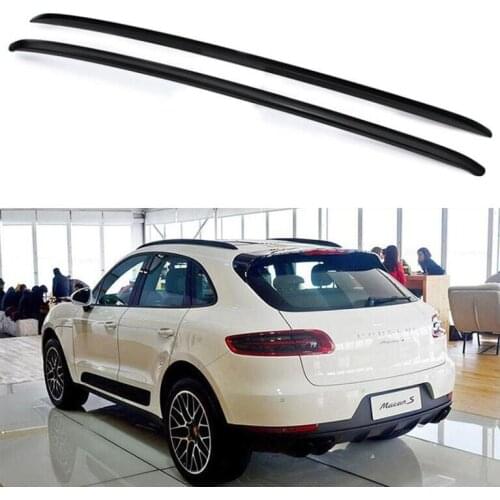 High Quality Aluminum Alloy Paste Installation Top Roof Rack Rail Luggage For Porsche MACAN 2014-2021 (Silver Black)