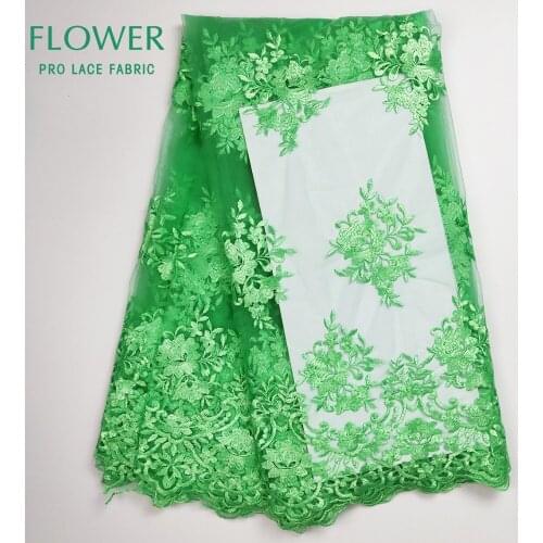 High Quality Flower Embroidered Guipure Net Lace African French Tulle Mesh Fabrics Green Indian Women Wedding Material Fabrics