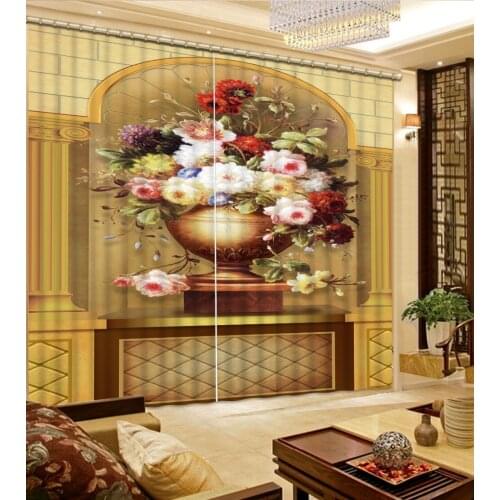 Photo Blackout Window Drapes Luxury 3D Curtains For Living room Bed room Office flower curtains morden curtain