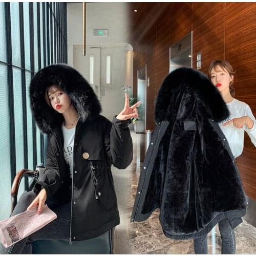 Women Winter Women Raccoon Fur Hooded Jacket White Duck Down Coat Black Green Solid Thick Warm Loose Female Parkas Female Coats
