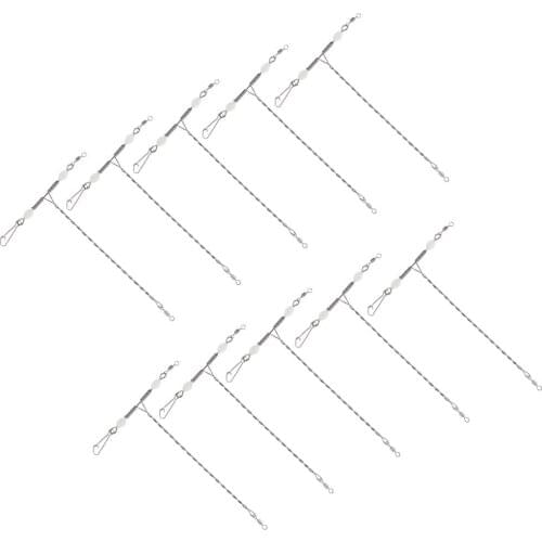 10Pcs 3-Way Rolling Swivels Hook Connector Eight Swivel Ring T-shape Connector Luminous Fishing Lure Line