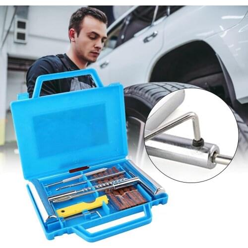 11Pcs Car Wheel Tire Repair Kit Auto Battery Car Motorcycles Emergency Heavy Duty Tubeless Tire Puncture Professional Repair Kit
