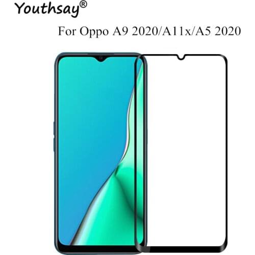 2PCS Glass For OPPO A5 2020 Full Glue Phone Screen Protector Glass For OPPO A5 2020 Film For OPPO A5 2020 Glass 6.5" Youthsay