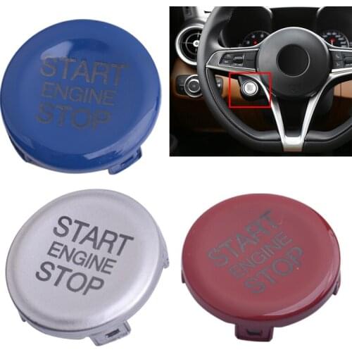 ABS Engine Start Stop Push Switch Button Cover Car Styling Fit for Alfa Romeo Giulia 2017 2018 2019