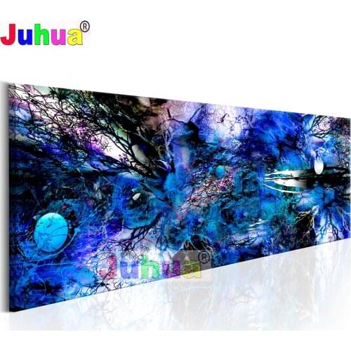 Abstract Blue Artistic Chaos 5d Diy Diamond Painting Cross Stitch Full Square Round Drill Mosaic Embroidery Kits Home Decoration