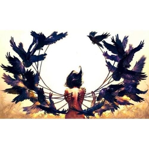 Diamond Mosaic Cross Stitch Kits Diamond Embroidery Hell Fallen Angel Diamond Painting Full Square Mosaic Kits Home Decorat