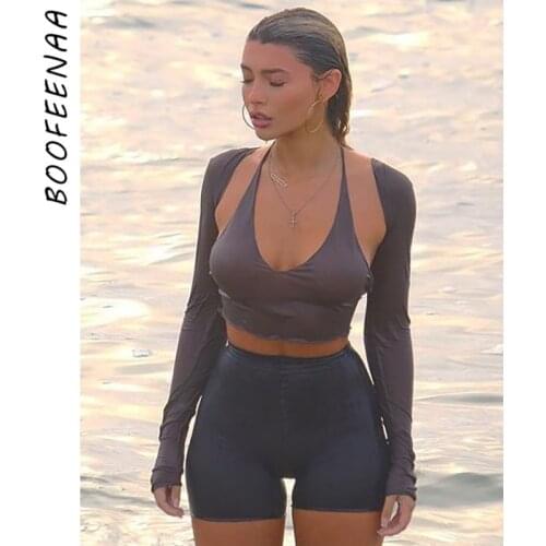 Женские футболки с капюшоном BOOFEENAA China At AliExpress