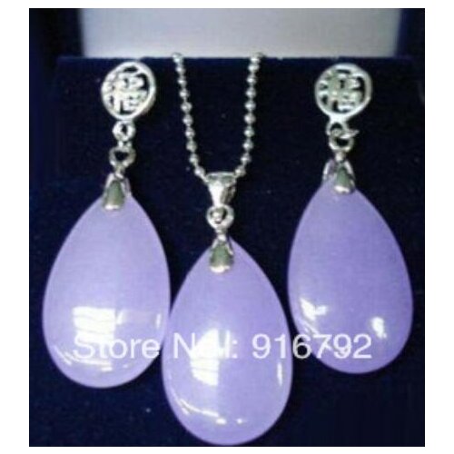Purple lavender jade Fortune pendant Chains and Necklaces Earrings
