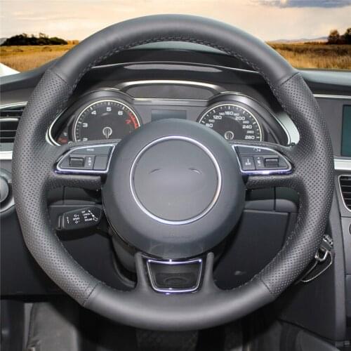 DIY Anti-Slip Wear-Resistant Steering Wheel Cover For Audi A4 B8 Avant A5 8T A6 C7 A7 G8 A8 D4 Q3 8U Car Interior Decoration