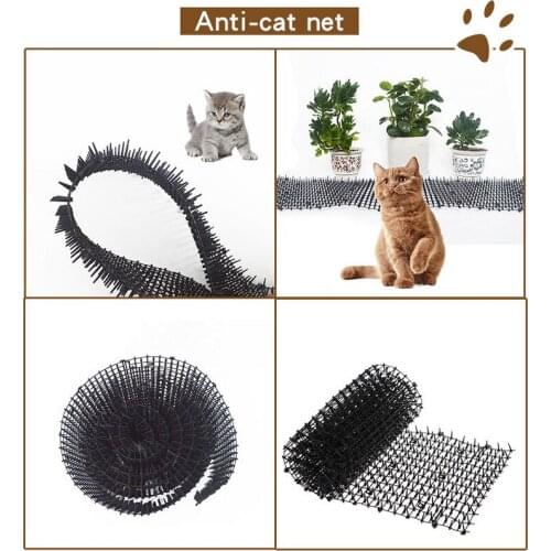 200x12cm Black Garden Cat Scat Mats Anti-cat Dogs Repellent Mat Prickle Strips Keep Cats Away Safe Plastic Spike Thorn Network