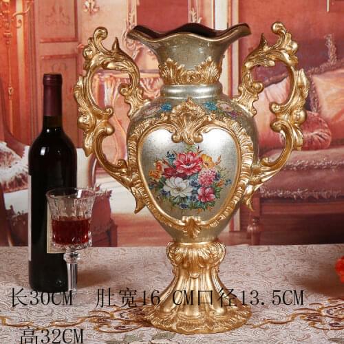 European retro home ornaments decoration living room ceramics decoration resin vase flower arrangement luxury flower ornaments