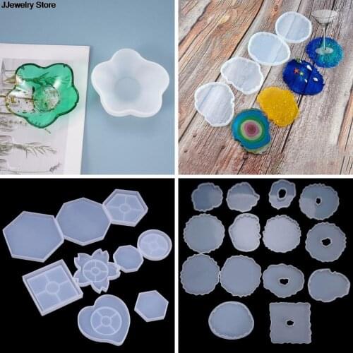 Epoxy Resin Molds For Craft Coaster Jewelry Making Tools Resin Mold DIY Sakura Tea Tray Coaster/Flower Plate Dish Silicone Mold