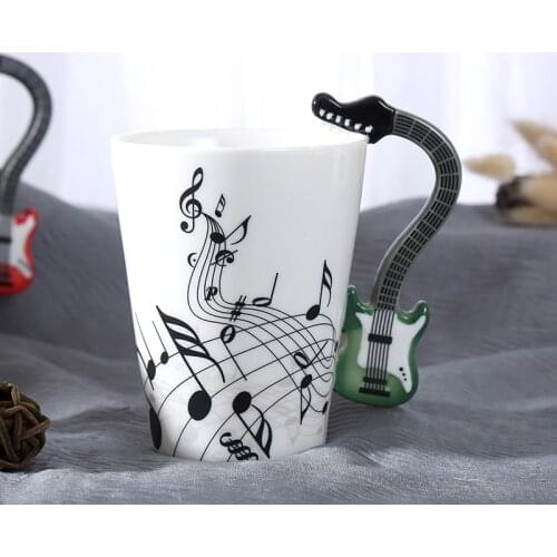 Ceramic electric instrument milk coffee cup note water cup mug music cup