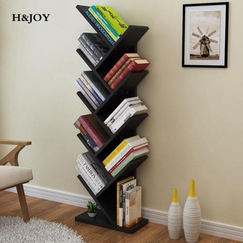 Bookshelf Tree Bookshelf Living Room Book Room Saving Space Tree-Shaped Large Capacity Floor Type Bookcase Storage Organizer