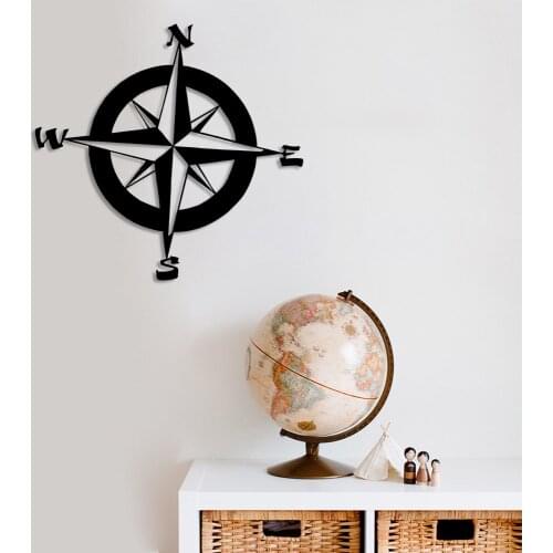Compass Mountain North South Off Road Wall Room Home Accessory Wooden Table 50x47cm
