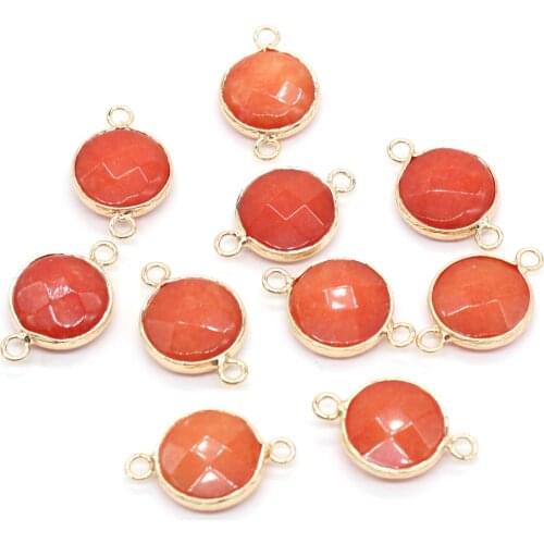 2pcs Natural Stone Pendant Connectors Natural Agates Irregural Shape Connectors for Making DIY Jewelry Necklace Gift 15x24mm