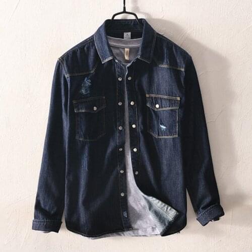 M.T.WOLFCHILD Mens Denim Shirts