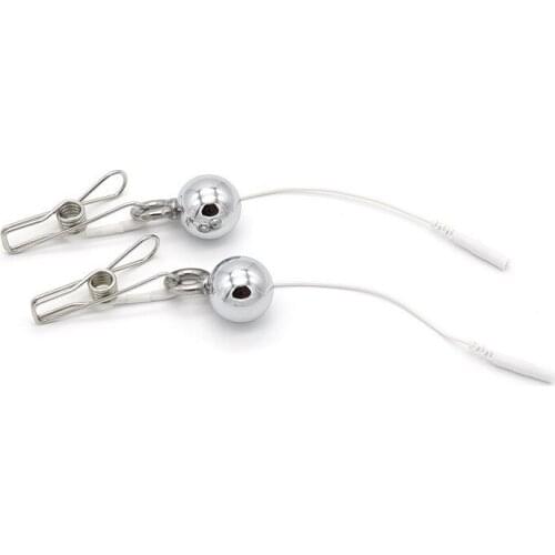 Massagers Sex Fetishs Toys Sex Game Exotic Accessories Metal Nipple Clamps Clip Nipple Labia Sexual Toys Electric Shock