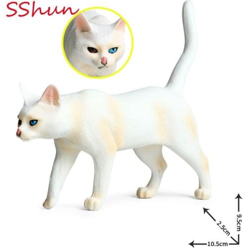 10.5*2.5*9.5CM Children Cognitive Animal Model Solid Plastic Static Domestic Cat Pet Cat Simulator Animal Toy Decoration