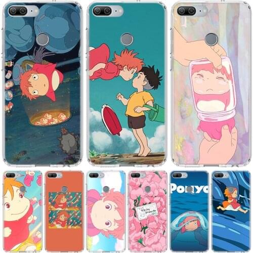 Cartoon Ponyo On The Cliff By The Sea Phone Case for Huawei Honor 10 9 20 7A 7X 8A 8S 8X 9X Lite Pro Y5 Y6 Y7 Y9S 2019 10i 20i C
