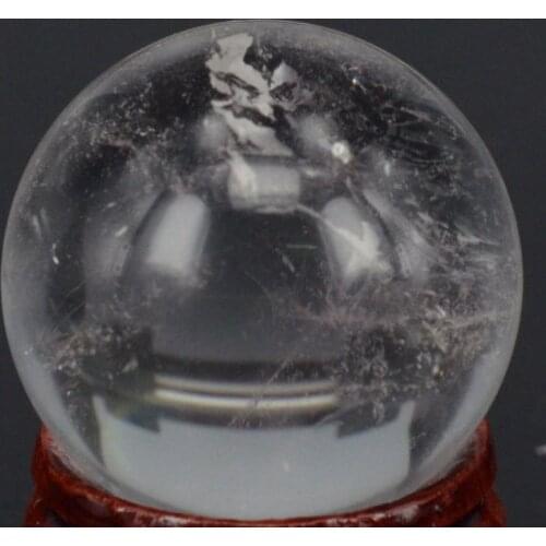 Natural Stone Gemstone 30MM Clear Quartz Crystal Sphere Crystal Globe Ball Chakra Healing Reiki Stone Carving Crafts