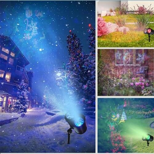 No card required led outdoor lightingchristmas light with built-in water pattern and pattern lights