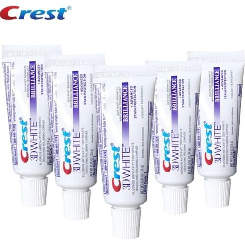 Portable Crest 3D WhiteToothpastes Brilliance Mini Teeth Whitening Small Tooth Paste 24g for Travel