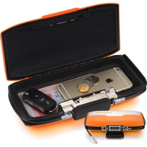 Portable Outdoor/Indoor Sports Storage Beach Safe Box with Combination Lock and Safety Cable Key Keeper Password Storage Box