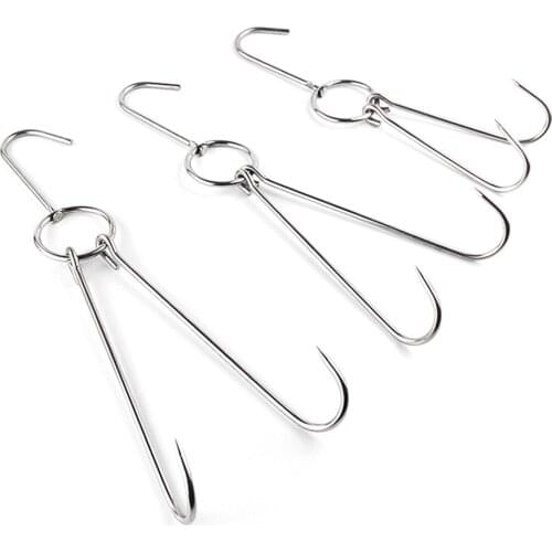 Durable Stainless Steel Beef Meat Clasps Duck Goose Turkey Hooks Roast Duck Bacon Hook BBQ Storage Hanger Bread Hook Tools
