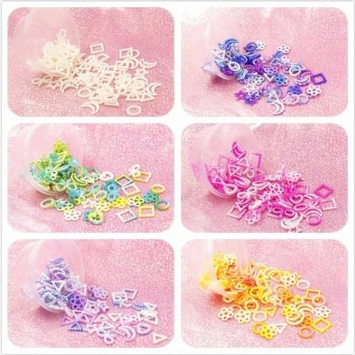 Assorted Unicorn Color ABS Pearl Bow Heart Flatback Cabochons DIY Resin Shaker Charms Molds Stuff Moon Star Slime Fillings