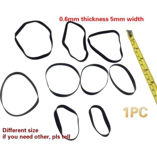 1pc 0.6mm thickness 5mm width transmission rubber drive belt for walkman repeater cassette deck counter audio tape recorder