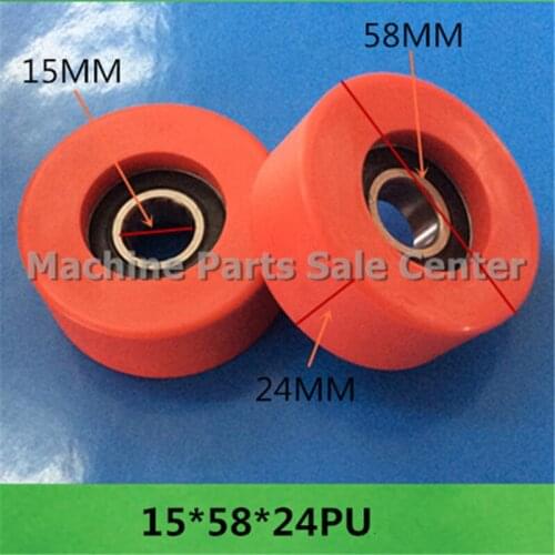 SWMAKER Free shipping 15*58*24 mm F type idler pulley ball bearings bearing 626 POM flat slide wheel Good Quality red