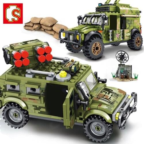 SEMBO Military Tiger Assault Vehicle Building Blocks Army WW2 Weapons Soldier Figures Weapon Children Bricks Toys For Boys Gifts