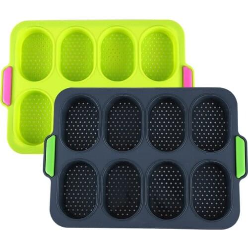 Silicone Baguette Modle 8 Grid Baking Inserts Fit For Oven Microwave Refrigerator Kitchen Item Cakes Waffle Molds