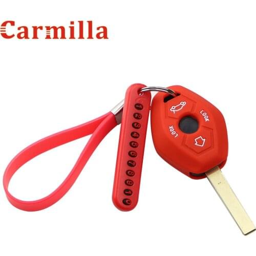 Silicone Car Key Case Cover Key Chain with Phone Number for BMW X3 X5 Z3 Z4 3 5 7 SERIES E38 E39 E46 E83 1998 - 2005