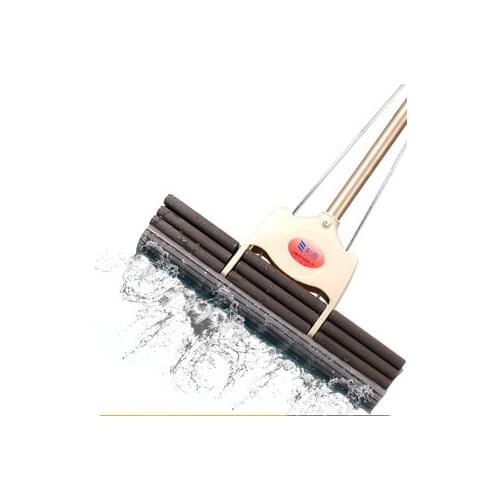 [TB12]Sponge mop large roller type household wet and dry glue cotton absorbent mop head stainless steel rod mop