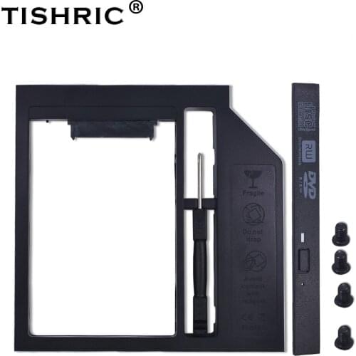 TISHRIC Plastic Universal 2nd HDD Caddy 12.7mm SATA 3.0 Optibay for 2.5''2TB Hard Disk SSD Case Enclosure for Notebook CD-ROM