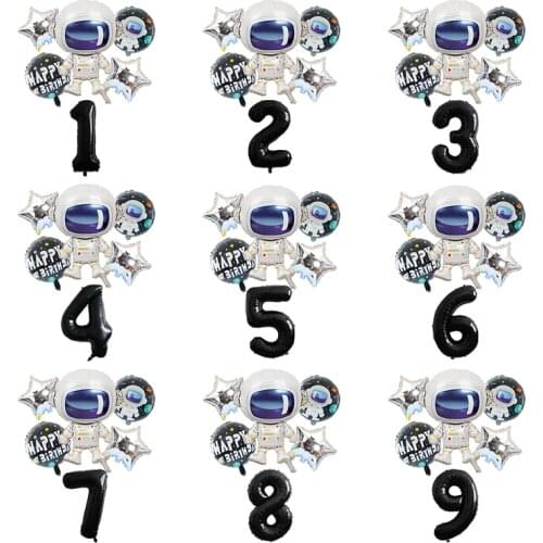 Outer Space Party Astronaut Rocket Foil Balloons Baby Shower Boy Kids Galaxy/solar System Theme Birthday Party Decoration Globos