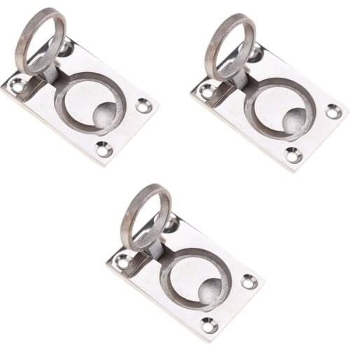 3Pcs Boat Floor Latch Stainless Steel Flush Pull Latch Hatch Lift 63 X 44mm